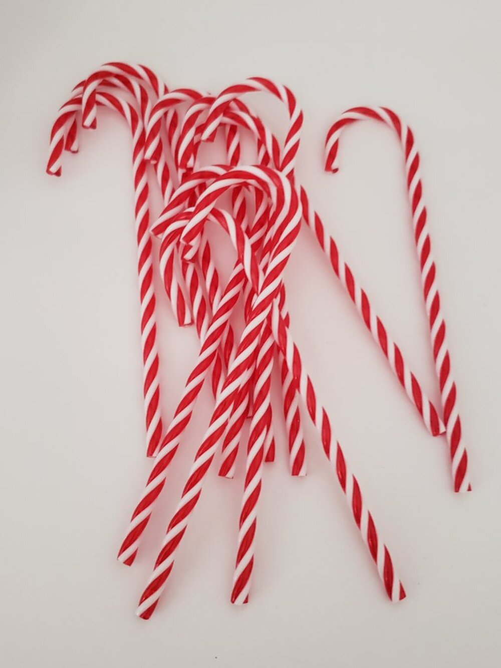 12 Plastic Candy Cane Christmas Ornaments